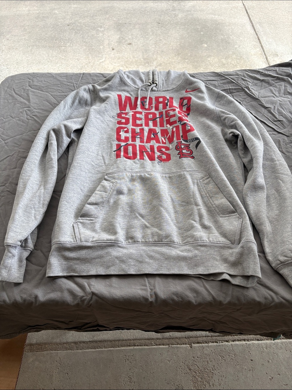 Nike Gray Crewneck Sweatshirt with Red 'World Series Champions' Graphic